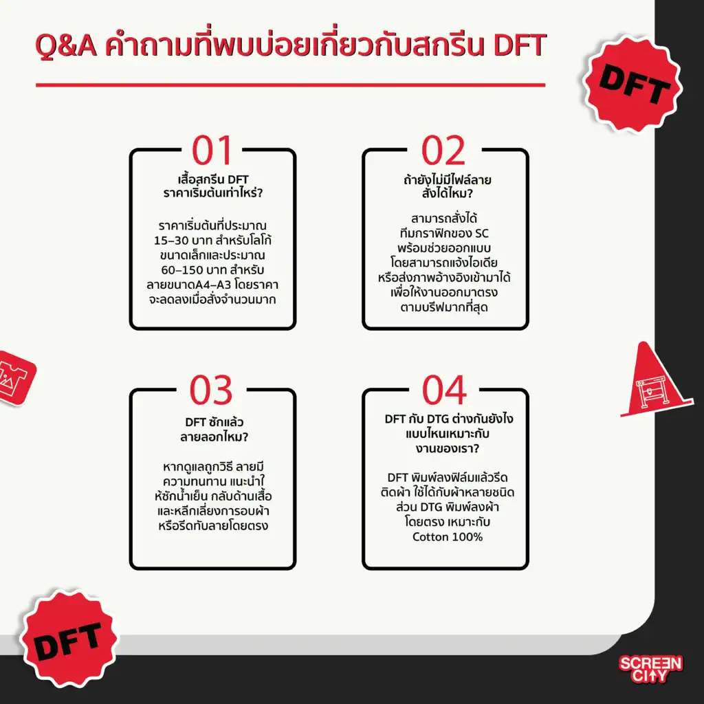 Q&A คำถามที่พบบ่อยเกี่ยวกับสกรีน DFT