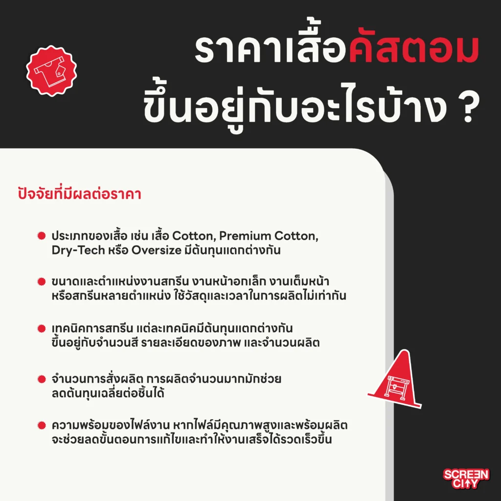 ราคาเสื้อคัสตอม ขึ้นอยู่กับอะไรบ้าง ?