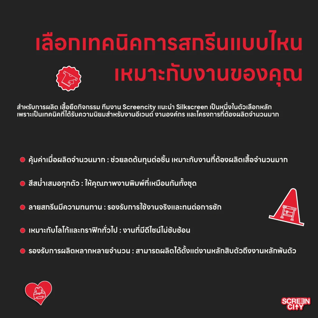 เลือกเทคนิคการสกรีนแบบไหนเหมาะกับงานของคุณ