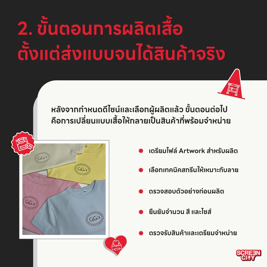 ขั้นตอนการผลิตเสื้อ